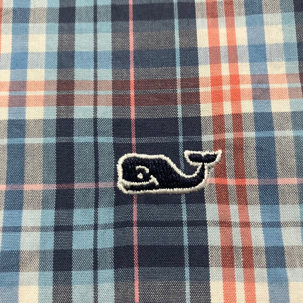 Vineyard Vines Slim Fit Whale Shirt Plaid Button Down Long Sleeve Mens L Cotton
